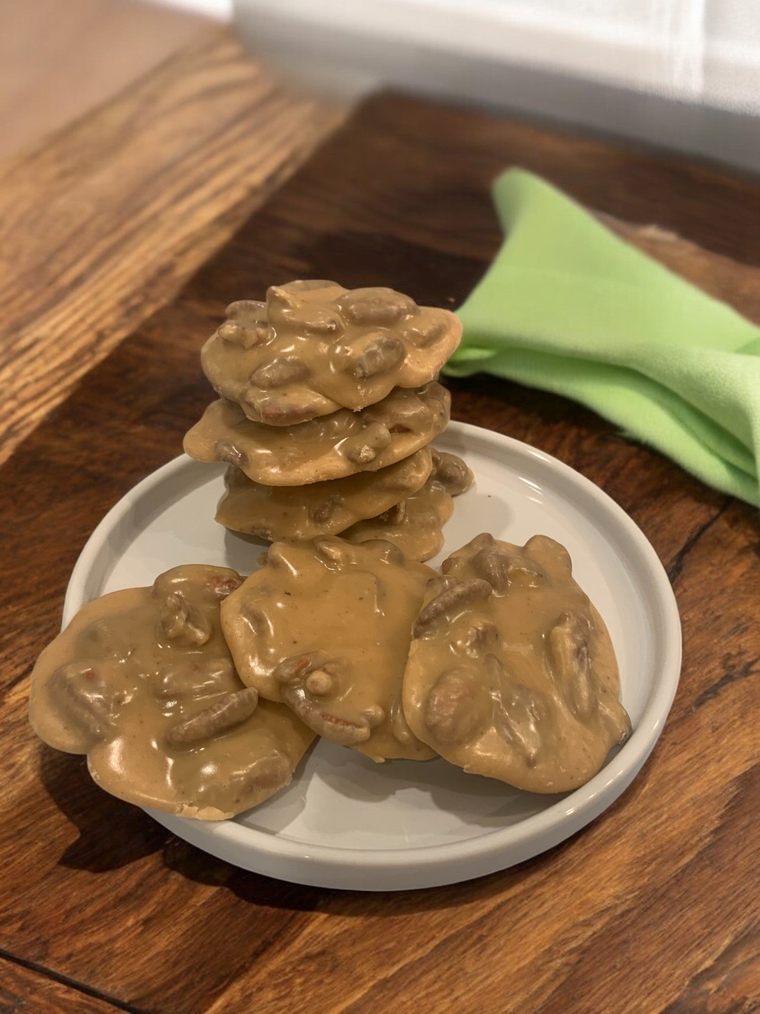 Plate of Pralines with Green Napkin-Photoroom